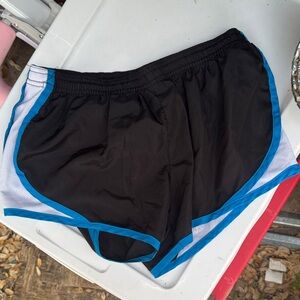 Derek Heart Black Athletic Shorts with Blue Trim